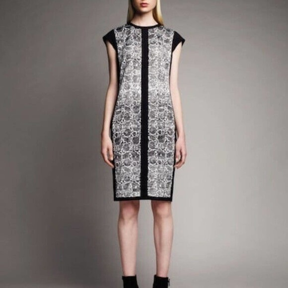 NARCISO RODRIGUEZ Womens Black Long Sleeve Off Shoulder Knee Length Dress main image 1